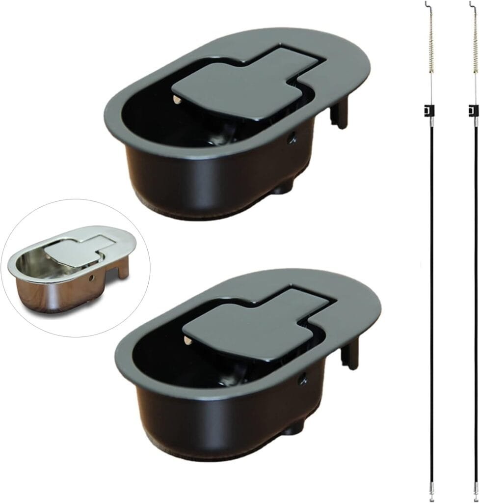 2 Pack - Recliner Handle Replacement Part with Pull Cable Compatible with Ashley Lazy Boy and Most Recliner Sofa Brands, Made of Aluminium Alloy, Size 4.3 x 2.6, Cable Length 36.8