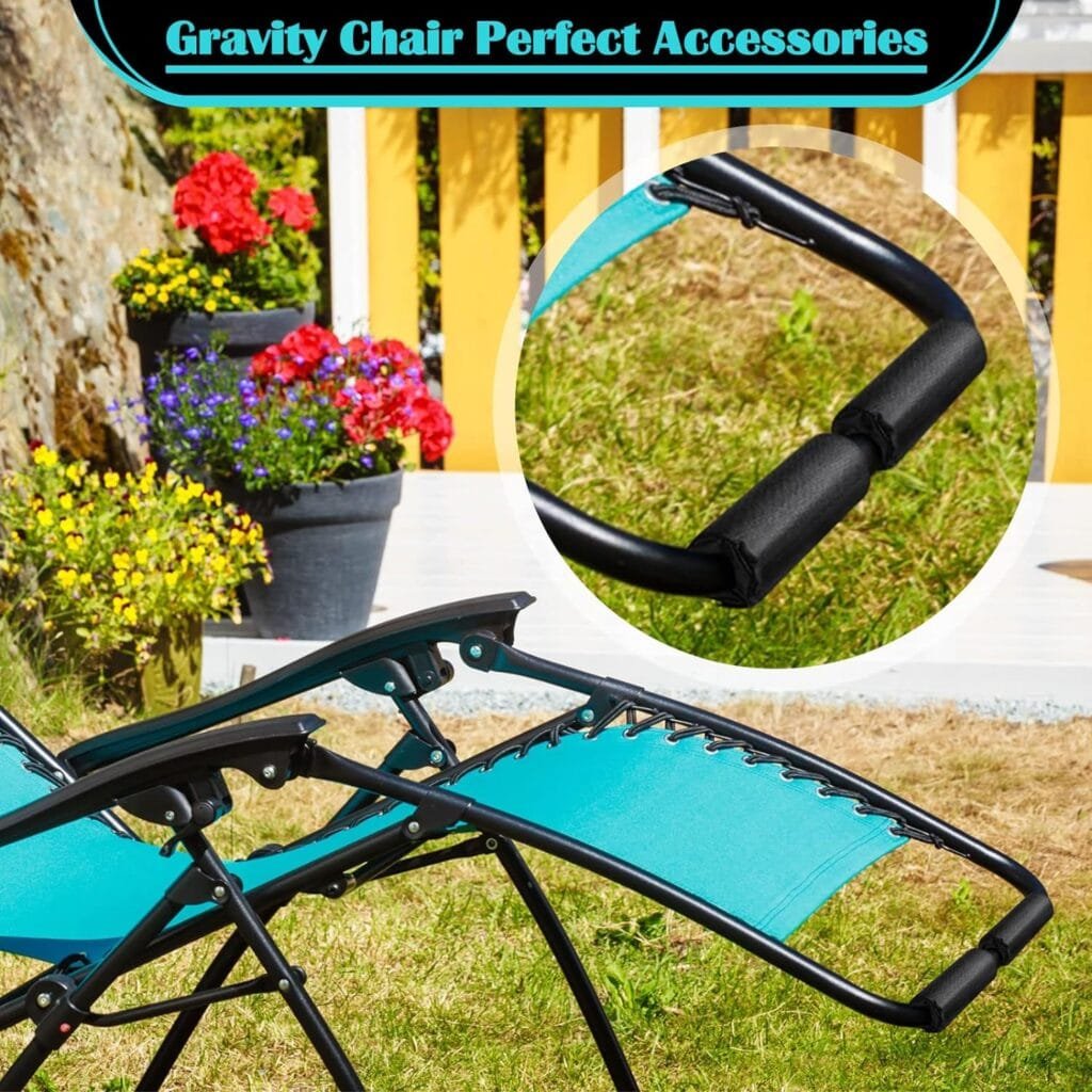 4 Pcs Zero Gravity Chair Cushion for Foot Rest Lounge Chair Folding Antigravity Recliners Footrest Black Cushion for Outdoor Lawn Patio Camping Chairs Folding Loungers Anti Gravity Recliners