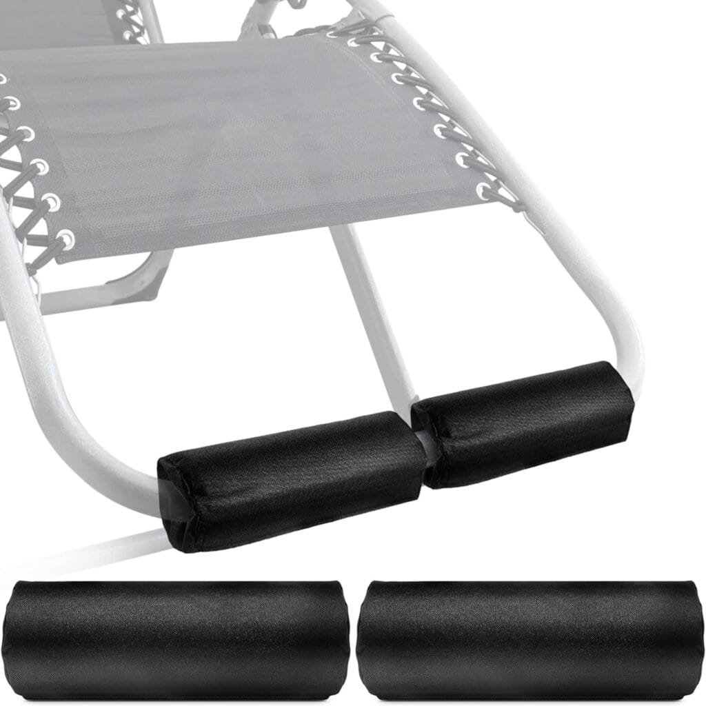 4 Pcs Zero Gravity Chair Cushion for Foot Rest Lounge Chair Folding Antigravity Recliners Footrest Black Cushion for Outdoor Lawn Patio Camping Chairs Folding Loungers Anti Gravity Recliners