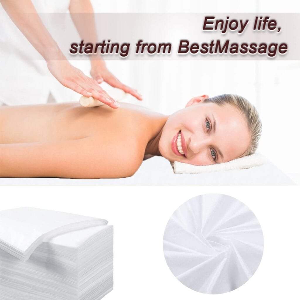 400 Pcs Disposable Bed Sheets for Massage Table 31 x 71 Massage Table Sheet Soft Non Woven Bed Cover Breathable for SPA Massage Beauty Tattoos(White)