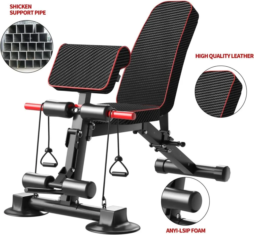 Adjustable Weight Bench - Utility Weight Benches for Full Body Workout, Foldable Flat/Incline/Decline Exercise Multi-Purpose Bench for Home Gym Adjustable Weight Bench - Utility Weight Benches for Full Body Workout, Foldable Flat/Incline/Decline Exercise Multi-Purpose Bench for Home Gym