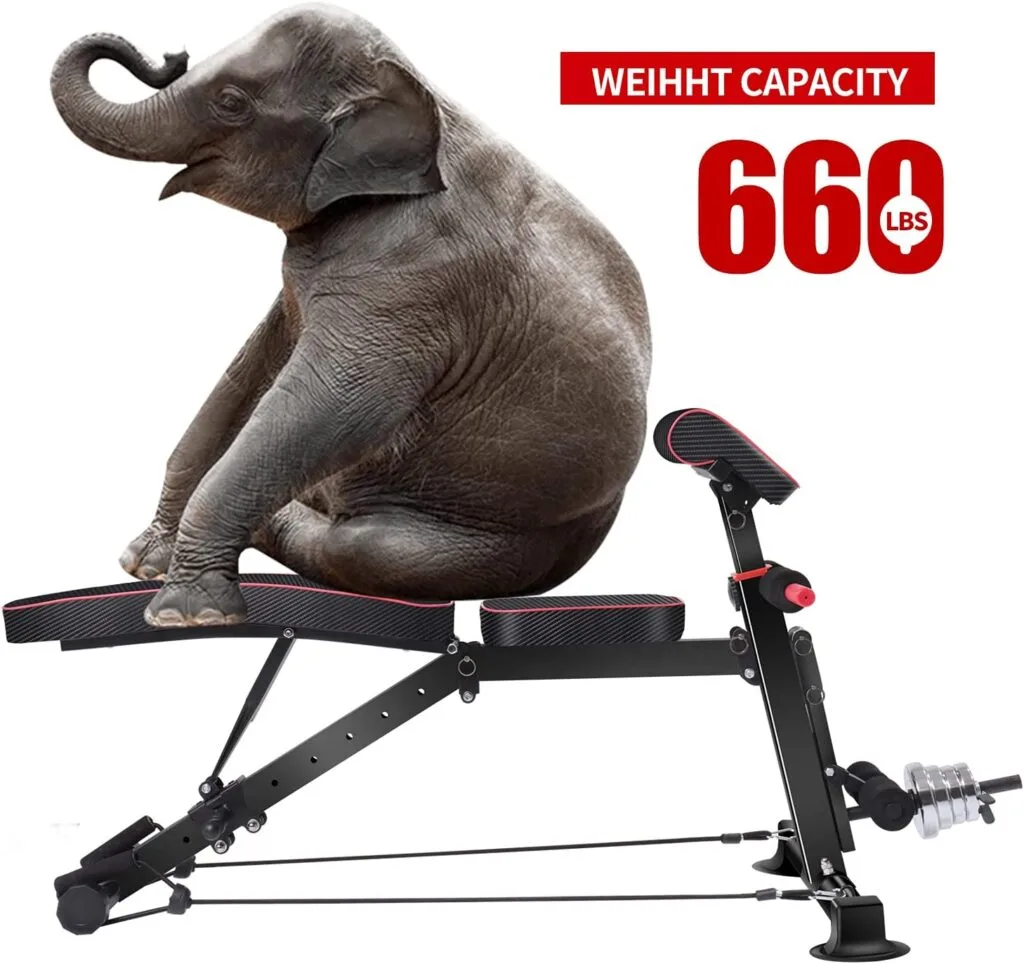 Adjustable Weight Bench - Utility Weight Benches for Full Body Workout, Foldable Flat/Incline/Decline Exercise Multi-Purpose Bench for Home Gym Adjustable Weight Bench - Utility Weight Benches for Full Body Workout, Foldable Flat/Incline/Decline Exercise Multi-Purpose Bench for Home Gym