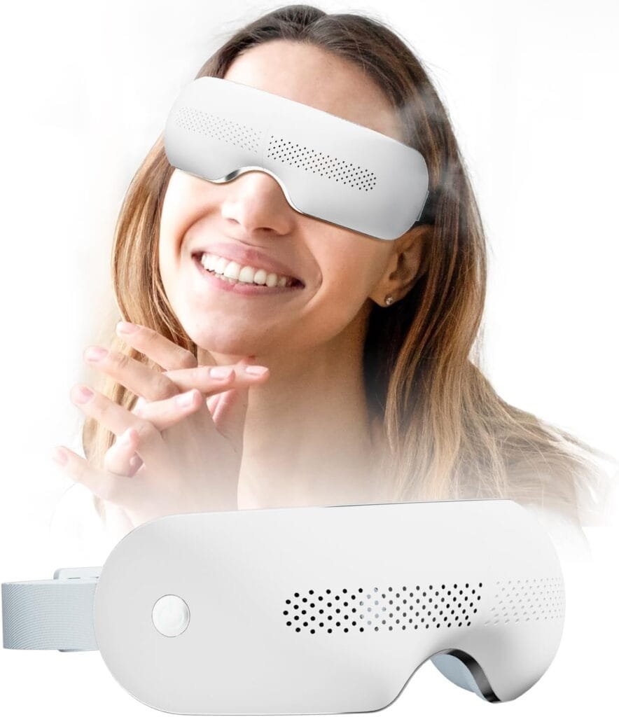 AERLANG Eye Massager-Eye mask Massager with Vision Window Cordless Heated Eye Mask with Music,Eye Massage Relieve Fatigue and Dryness, Massaging Eye Mask Sleep Relax Gift for Mom Dad Men Women