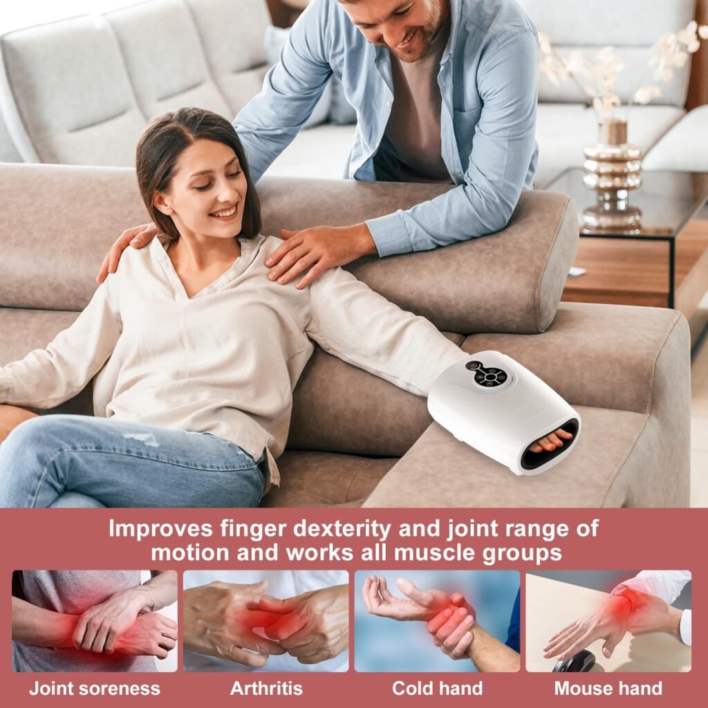 AERLANG Hand Massager, Cordless Electric Massagers with Heat Can Relieve Hand Fatigue, Promote Blood Circulation and Improve Hand Flexibility -Gifts for Women/Men/Mom/Dad Home,Office