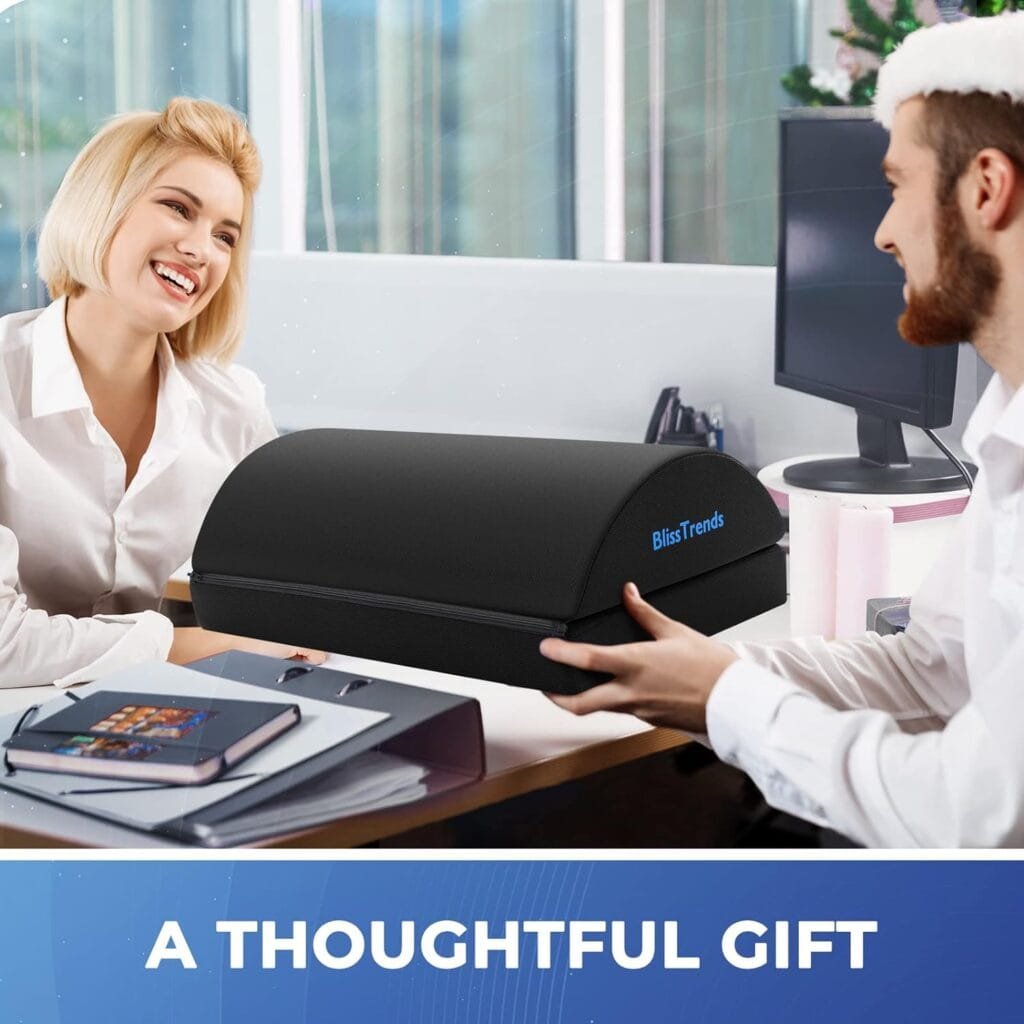 Amazon.com : BlissTrends Foot Rest for Under Desk at Work-Versatile Foot Stool with Washable Cover-Comfortable Footrest with 2 Adjustable Heights for Car,Home and Office to Relieve Back,Lumbar,Knee Pain-Black : Office Products
