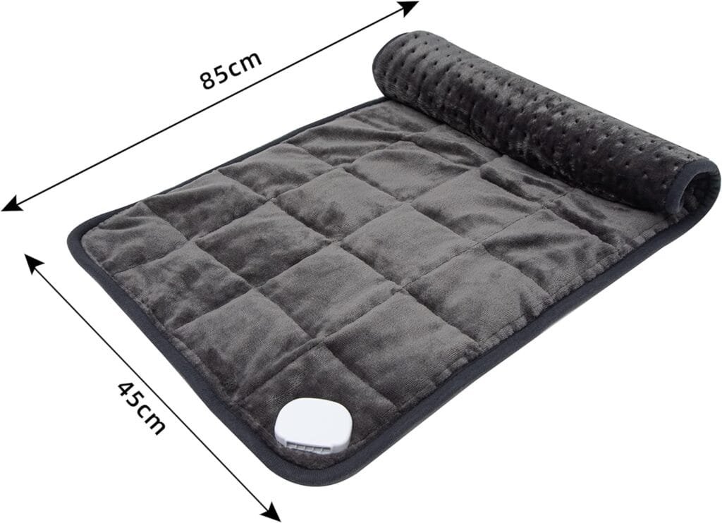 Ambershine Weighted Heating Pad 45cmx85cm XXXL King Size, 6lbs with Fast-Heating Technology10 Temperature Settings, Flannel Electric Heating Pad/Pain Relief for Back/Neck/Shoulders/Abdomen/Legs