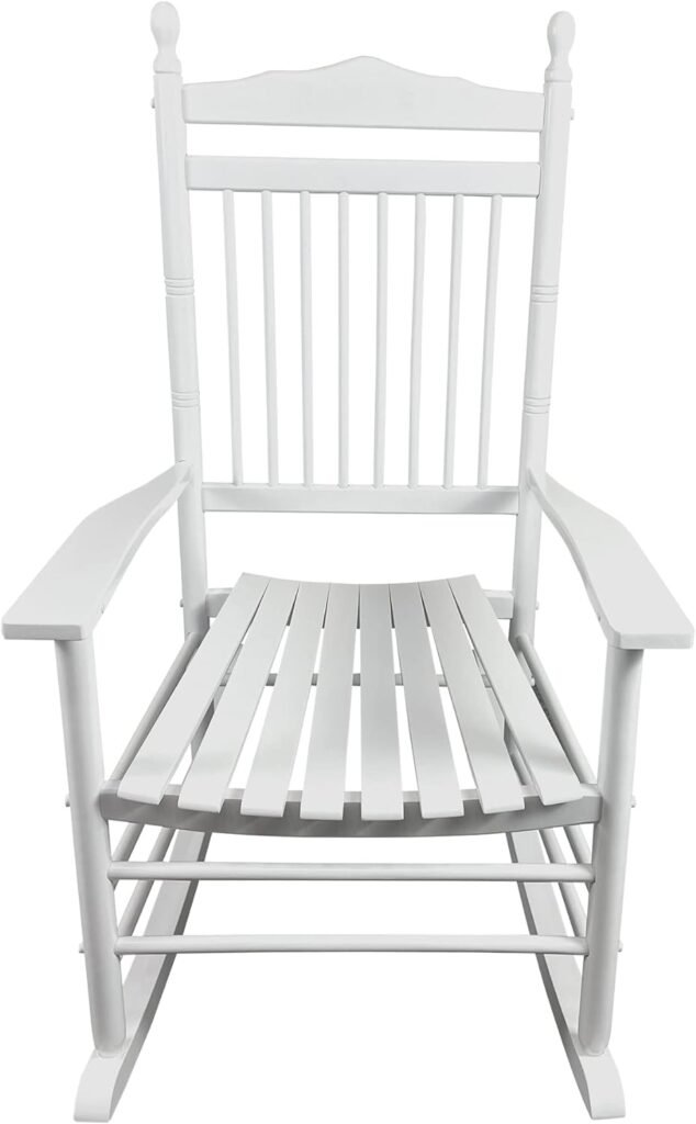 AnwickNomo Rocking Chair Outdoor, All Weather Resistant Indoor Plastic Patio Rocker Chair,Weather Resistant, Low Maintenance for Backyard, Porch, Lawn, Garden and Indoor (White)