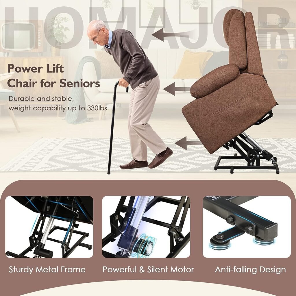 Ariiles Lift Chairs Recliners for Elderly, Power Lift Recliner, Chair Lifts for Seniors, Reclining Chair, Recliner Chair with Heat and Massage