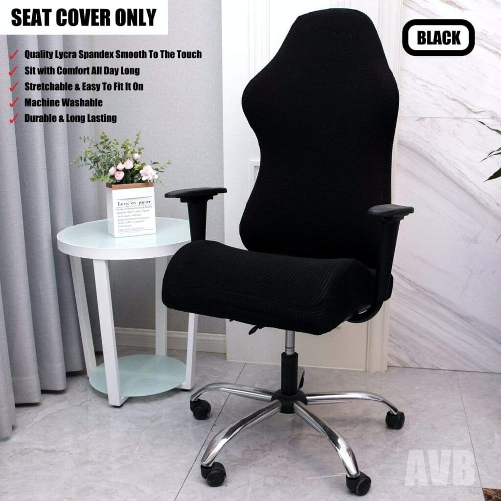 AVB Gaming Chair Cover Only, Armchair Seat Cover Stretch Protector Slipcover Cover for Computer Chair Swivel Chair Office Computer Game Chair Cover (Black) - The Chair is Not Included