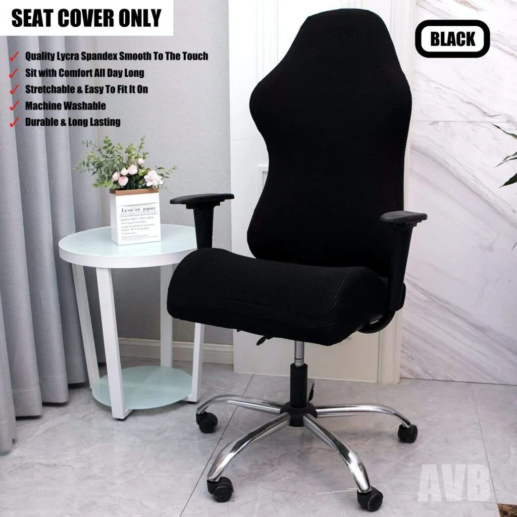 AVB Gaming Chair Cover Only, Armchair Seat Cover Stretch Protector Slipcover Cover for Computer Chair Swivel Chair Office Computer Game Chair Cover (Black) - The Chair is Not Included AVB Gaming Chair Cover Only, Armchair Seat Cover Stretch Protector Slipcover Cover for Computer Chair Swivel Chair Office Computer Game Chair Cover (Black) - The Chair is Not Included