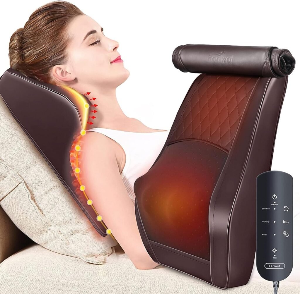 Back Massager Neck Massager with Heat, 3D Kneading Massage Pillow for Pain Relief, Massagers for Neck and Back, Shoulder, Leg, Gifts for Men Women Mom Dad, Stress Relax at Home Office and Car