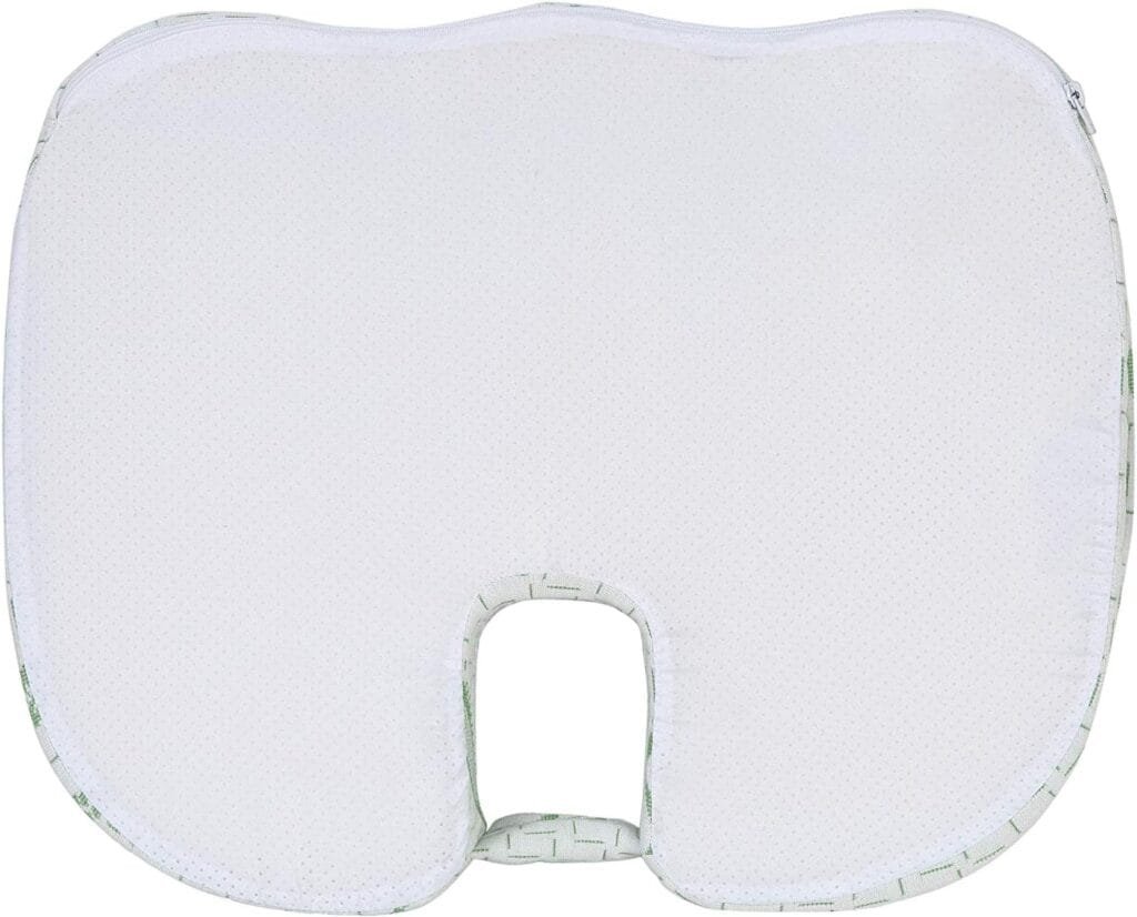 Bamboo Seat Cushion Pillow for Office Chair - Memory Foam Pad for Tailbone, Sciatica, Lower Back Pain Relief, Ergonomic and Non-Slip, Machine Washable Cover (Pack of 1)