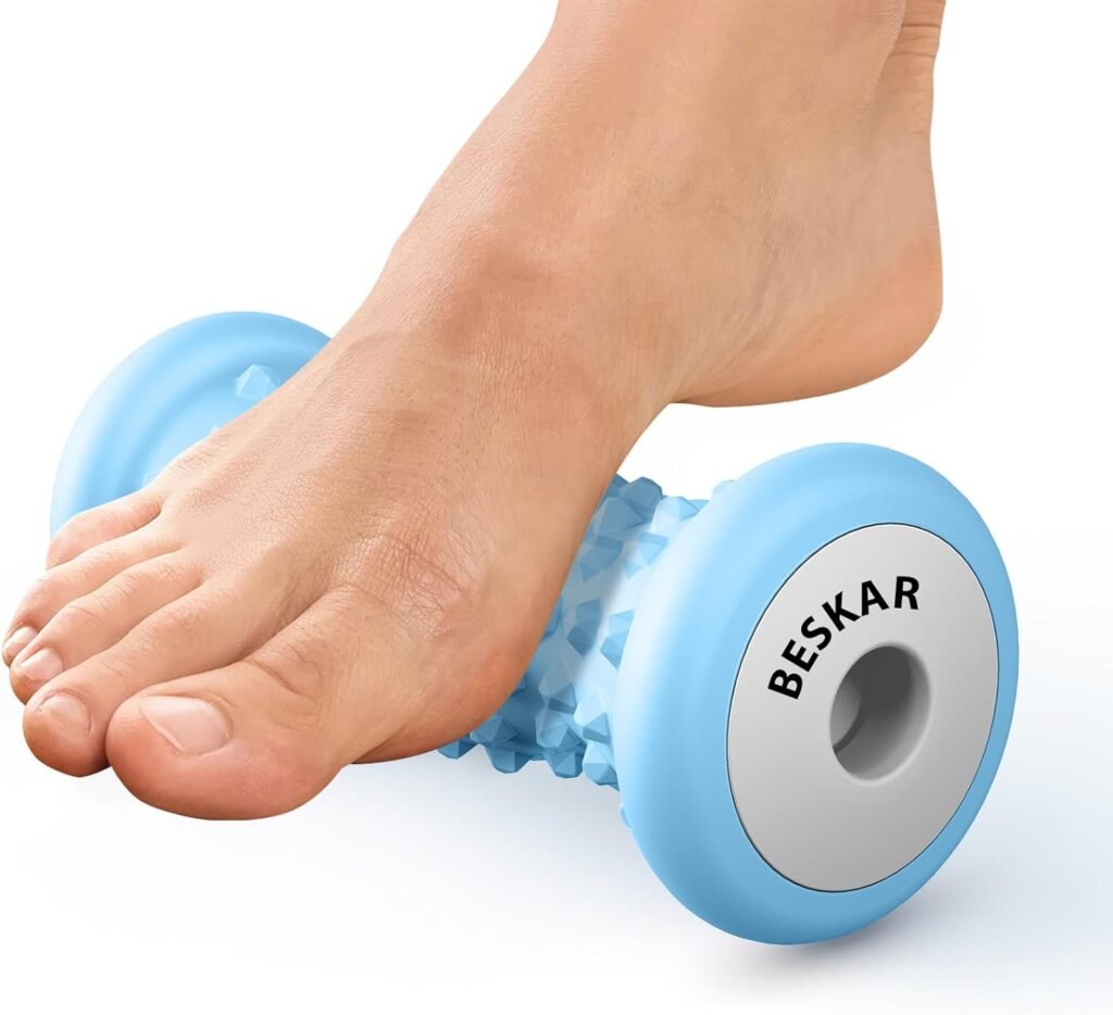 BESKAR Foot Massage Roller for Plantar Fasciitis Relief, Portable Foot Roller to Deep Tissue Muscle Massage, Foot Arch and Heel Pain, Foot Trigger Point Therapy Reflexology Tool