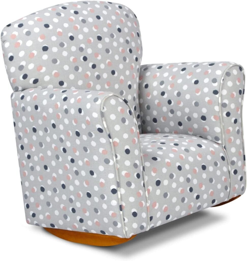 BHPGFD Toddler Rocker in Free Dots French Grey Cotton Fabric c
