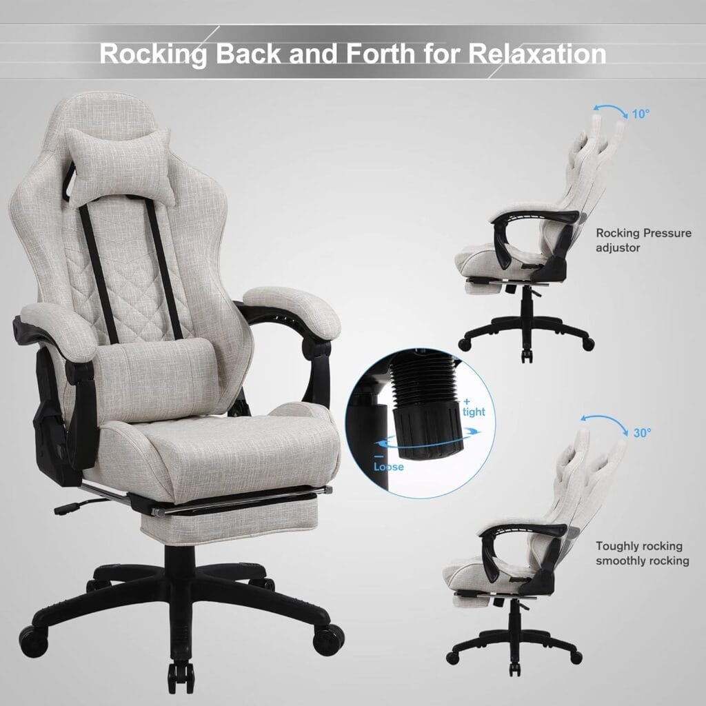 Blue Whale Massage Gaming Chair for Adults, 350LBS Office Chair with Retractable Footrest, Adjustable Armrest, Classic PU Leather Big and Tall Ergonomic Computer Chair