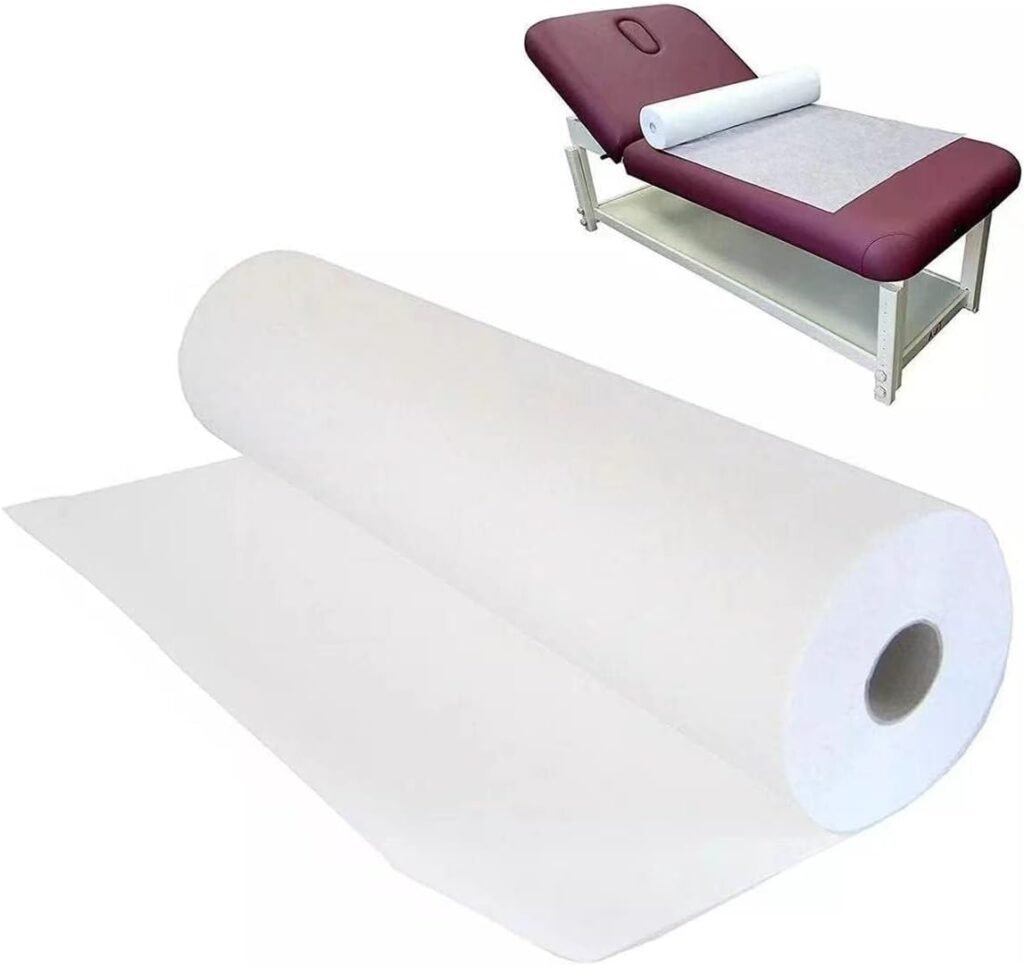 Bzbuy Disposable Massage Table Sheets (Pack Of 2 Roll) Non Woven | 30 g/m2 with Face Hole Absorbent Comfortable Thick and Durable Soft Latex-free 71 x 31.5