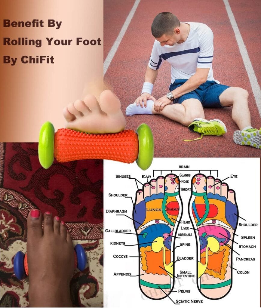 ChiFit Reflexology Foot Massager Tool, Plantar Fasciitis Relieve Diabetic Neuropathy,Acupressure Trigger Point Therapy, Heel Arch Arthritis