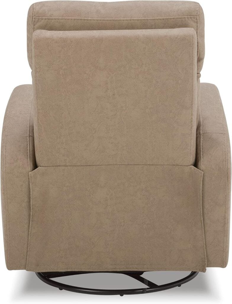 CHITA Power Swivel Glider Rocker Recliner,USB Charge Manual Headrest Double Layer Backrest Truck armrest Chair Sofa for Living Room and Nursery, Light Brown