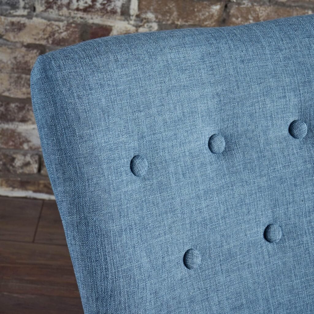 Christopher Knight Home Callum Mid-Century Fabric Rocker, Muted Blue / Light Walnut