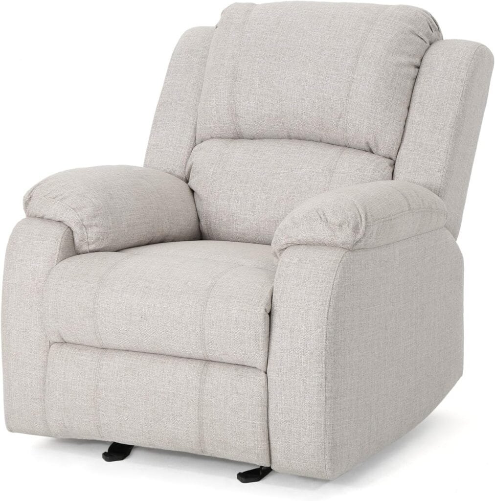 Christopher Knight Home Michelle Gliding Recliner,Stainless Steel, Beige + Black