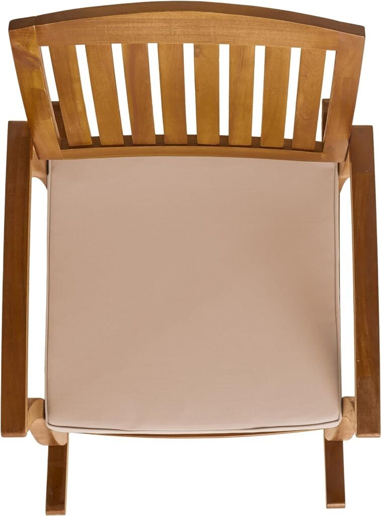 Christopher Knight Home Selma Acacia Rocking Chair with Cushion, Teak Finish