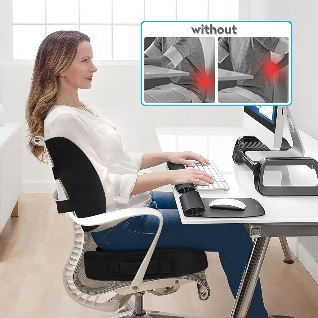 CloudBliss Seat Cushion for Office Chair,Car Seat,Lumbar and Back Support Memory Foam Pillow, Coccyx Cushion for Tailbone ,Sciatica Back Pain Relief -Black CloudBliss Seat Cushion for Office Chair,Car Seat,Lumbar and Back Support Memory Foam Pillow, Coccyx Cushion for Tailbone ,Sciatica Back Pain Relief -Black