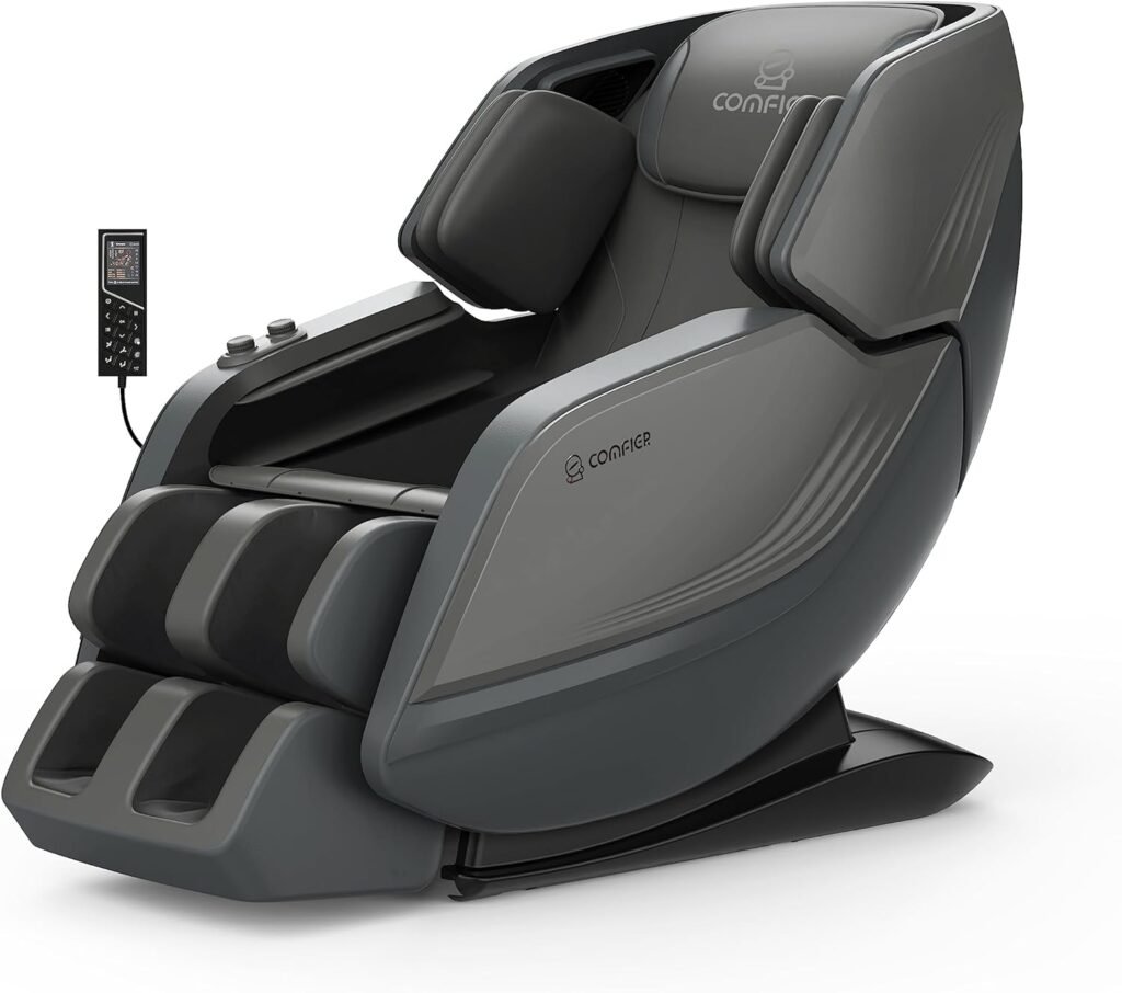 COMFIER 4D Massage Chair Zero Gravity Full Body,Back Massager for Recliner Chair,Deluxe Ultra-SL Track,18 Auto Programs,Rolling,Heat,Air Compression,Yoga Stretch,Body Scan,Bluetooth,Foot Roller