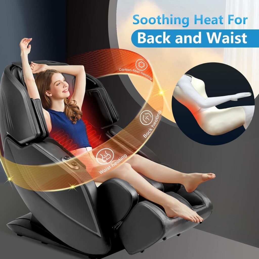 COMFIER 4D Massage Chair Zero Gravity Full Body,Back Massager for Recliner Chair,Deluxe Ultra-SL Track,18 Auto Programs,Rolling,Heat,Air Compression,Yoga Stretch,Body Scan,Bluetooth,Foot Roller