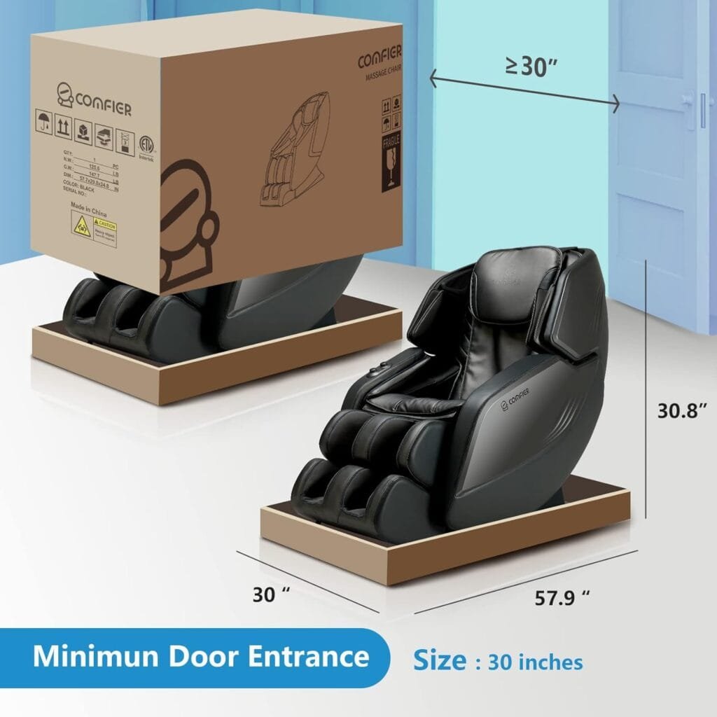 COMFIER Deluxe Massage Chair Full Body, Zero Gravity Massage Recliner Chair,Ultra-SL Track, 18 Auto Programs, 4D Shiatsu, Heat, Air Compression, Yoga Stretch, Bluetooth, Foot Roller