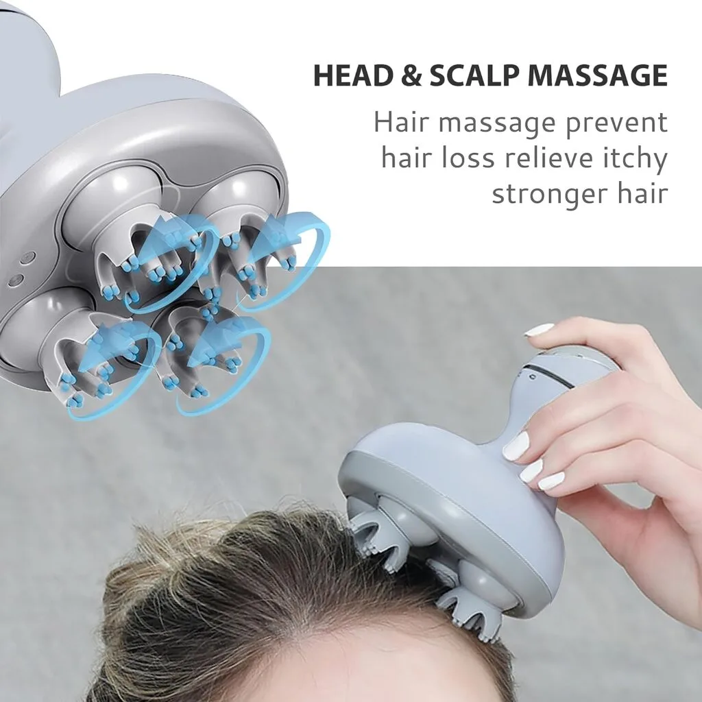COMFIER Electric Scalp Massager Hair Growth,Handheld Head Massager for Headaches,84 Massage Nodes,Hair Massager,Deep Kneading and Stress Relief,Head Scratcher,Ideal Gifts for Mom,Dad,Women,Men COMFIER Electric Scalp Massager Hair Growth,Handheld Head Massager for Headaches,84 Massage Nodes,Hair Massager,Deep Kneading and Stress Relief,Head Scratcher,Ideal Gifts for Mom,Dad,Women,Men