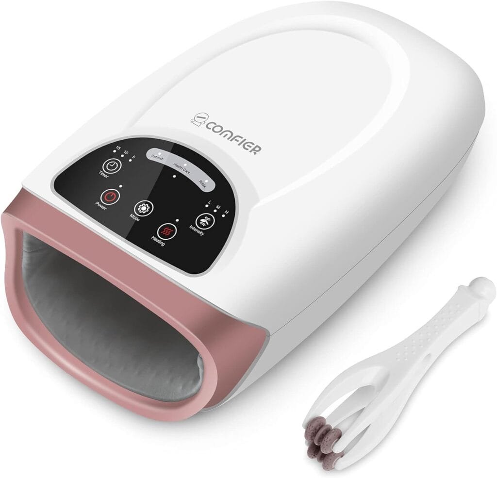 COMFIER Hand Massager with Heat, Cordless Hand Massage Tool with Compression  Heating,3 Modes  3 Levels Pressure Point Hand Massager for Arthritis and Carpal Tunnel from Finger to Wrist