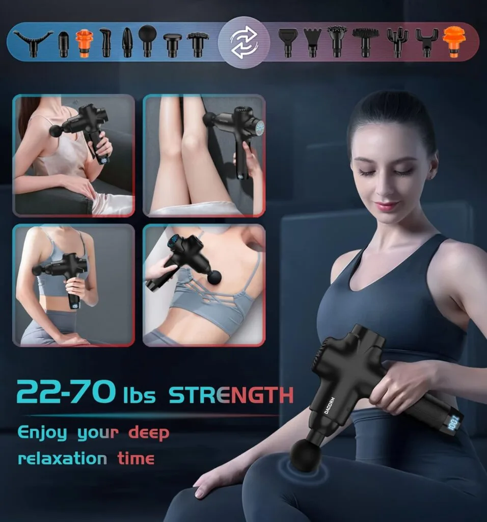 DACORM Massage Gun - Percussion Muscle Massage Gun for Athletes, Upgrade Quiet Portable Electric Sport Massager, Handheld Deep Tissue Massager of Y8 Pro Max. (Black, 15 Heads) DACORM Massage Gun - Percussion Muscle Massage Gun for Athletes, Upgrade Quiet Portable Electric Sport Massager, Handheld Deep Tissue Massager of Y8 Pro Max. (Black, 15 Heads)