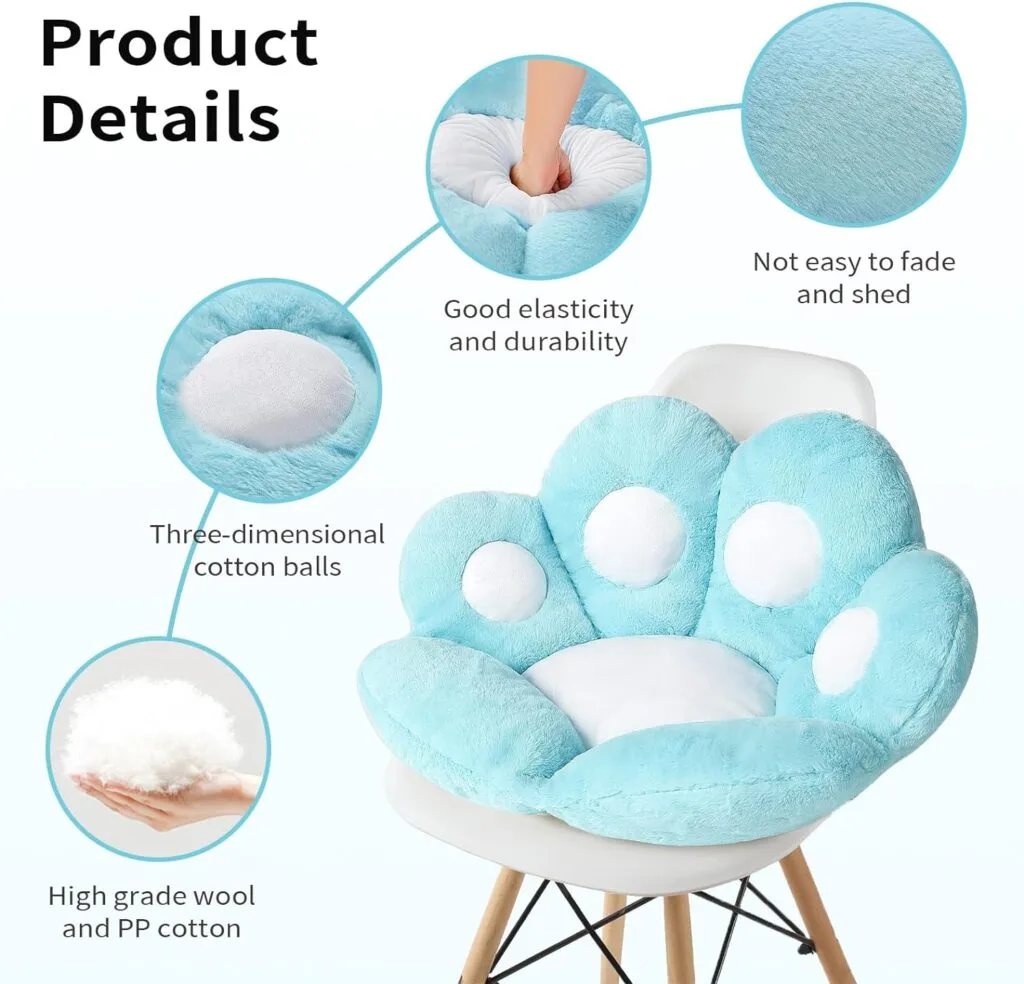 Ditucu Cat Paw Cushion Kawaii Chair Cushions 31.4 x 27.5 inch Cute Stuff Heart-Shaped Seat Pad Comfy Lazy Sofa Office Floor Pillow for Gaming Chairs Room Decor Black Ditucu Cat Paw Cushion Kawaii Chair Cushions 31.4 x 27.5 inch Cute Stuff Heart-Shaped Seat Pad Comfy Lazy Sofa Office Floor Pillow for Gaming Chairs Room Decor Black