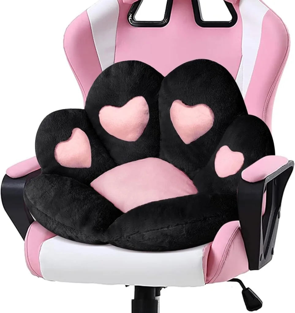 Ditucu Cat Paw Cushion Kawaii Chair Cushions 31.4 x 27.5 inch Cute Stuff Heart-Shaped Seat Pad Comfy Lazy Sofa Office Floor Pillow for Gaming Chairs Room Decor Black Ditucu Cat Paw Cushion Kawaii Chair Cushions 31.4 x 27.5 inch Cute Stuff Heart-Shaped Seat Pad Comfy Lazy Sofa Office Floor Pillow for Gaming Chairs Room Decor Black