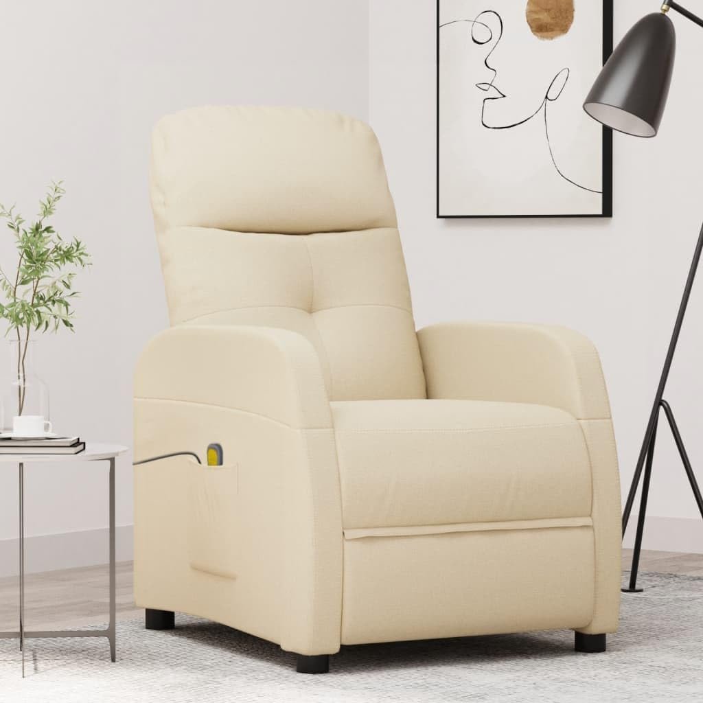 DYRJDJWIDHW Massage Recliner Massage Chair,Massage Chair Full Body,Zero Gravity Massage Chair,Massage,Recliner Massage Chair,Cream Fabric