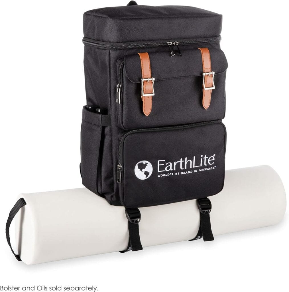 EARTHLITE LMT Go-Pack – The Ultimate Massage Therapist Travel Backpack. Water Resistant, USB Charging Port, Multiple Compartments, Black