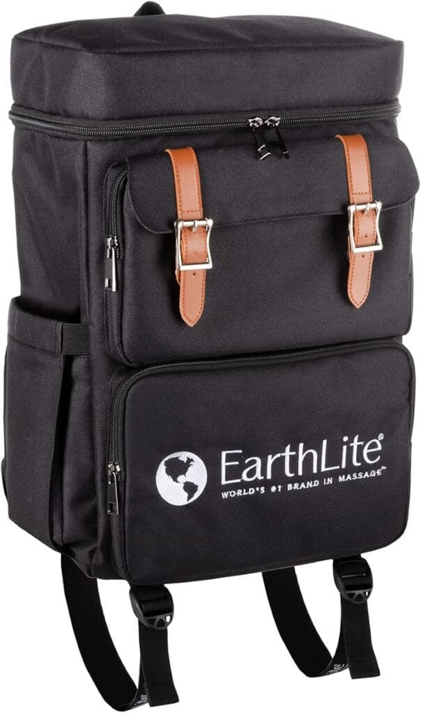 EARTHLITE LMT Go-Pack – The Ultimate Massage Therapist Travel Backpack. Water Resistant, USB Charging Port, Multiple Compartments, Black