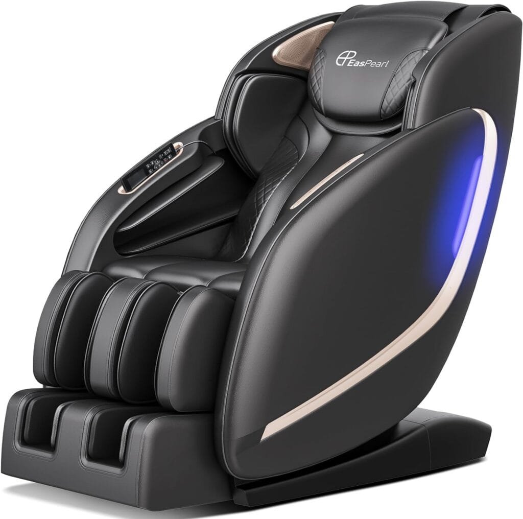 EASPEARL SL Track Massage Chair, Zero Gravity Massage Chairs Full Body with APP, Waist and Calf Heat, Thai Stretch, Body Scan, Shortcut Key, Bluetooth, Shiatsu Massage Recliner (Black)