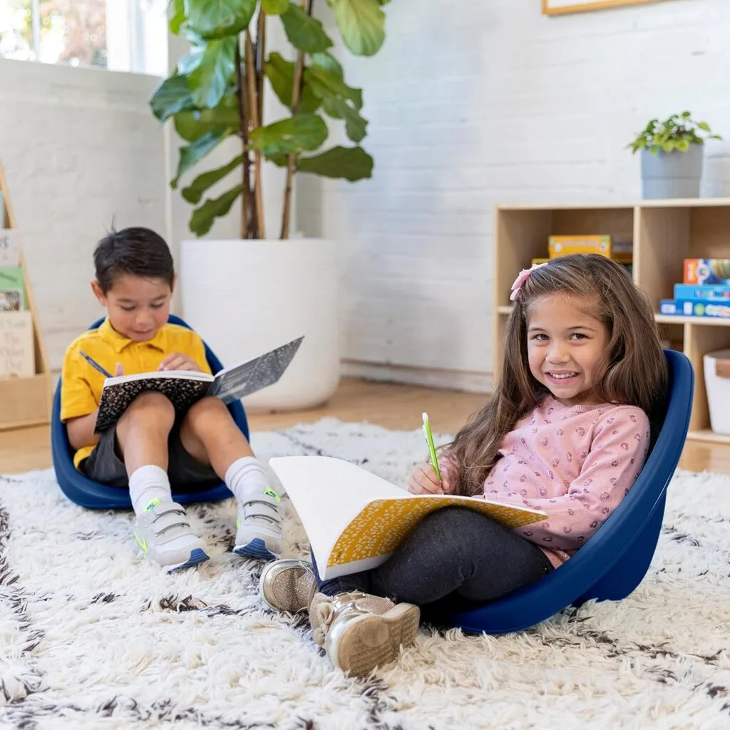 ECR4Kids Leaf Floor Seat, Rocker Chair, Peacock Blue, 6-Piece ECR4Kids Leaf Floor Seat, Rocker Chair, Peacock Blue, 6-Piece