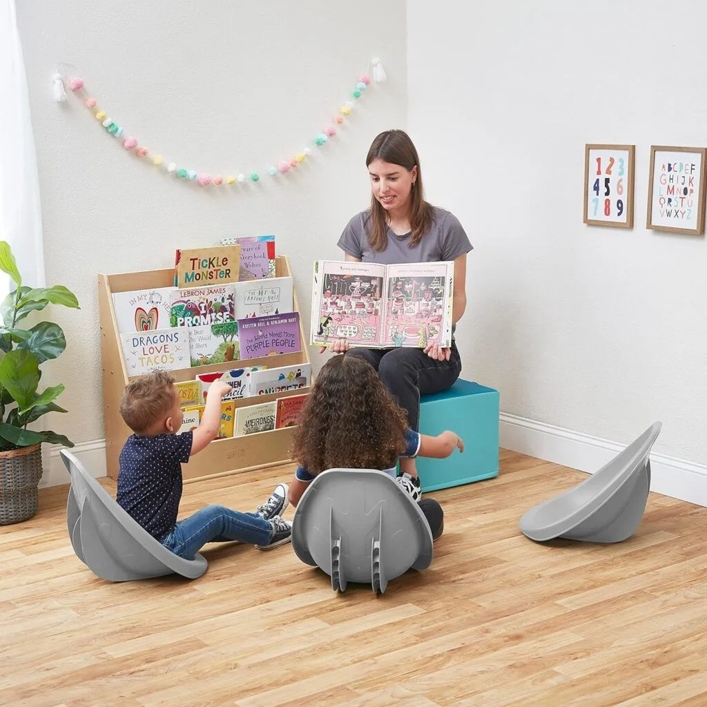 ECR4Kids Leaf Floor Seat, Rocker Chair, Peacock Blue, 6-Piece ECR4Kids Leaf Floor Seat, Rocker Chair, Peacock Blue, 6-Piece