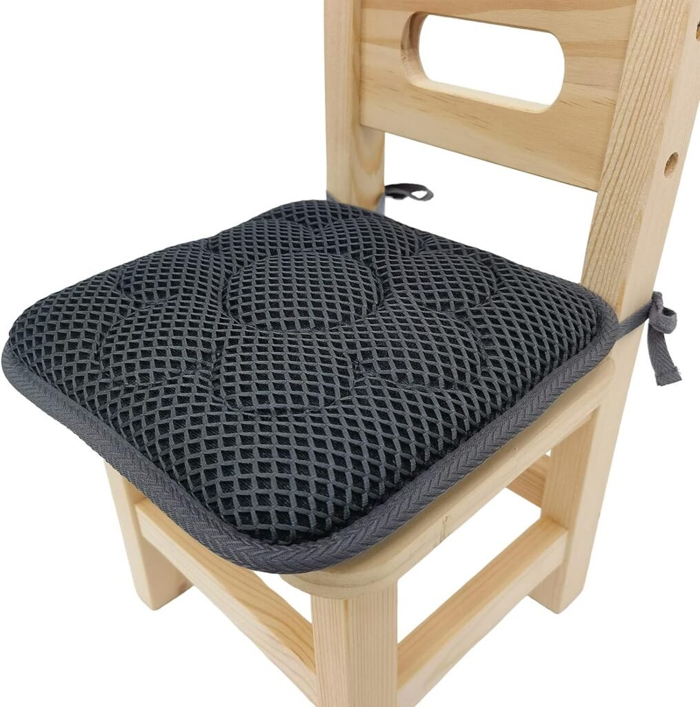 Esme LH 10 Inch Kids Chair Pads with Ties Breathable 3D Air Mesh Chair Cushion Square Seat Cushion for Kids Chair/School Chair/Wood Chairs