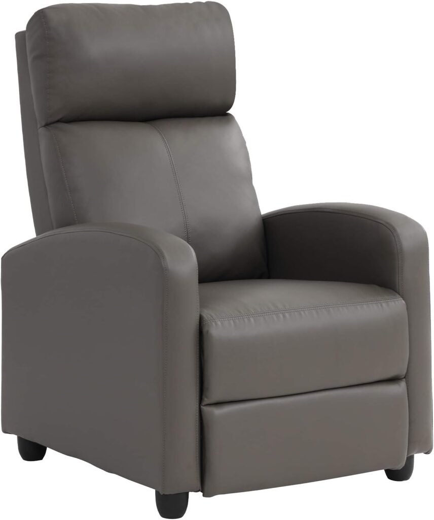 FDW Recliner Chair for Living Room Reading Chair Recliner Sofa Winback Chair Single Sofa Home Theater Seating Modern Reclining Chair Easy Lounge with PU Leather Padded Seat Backrest