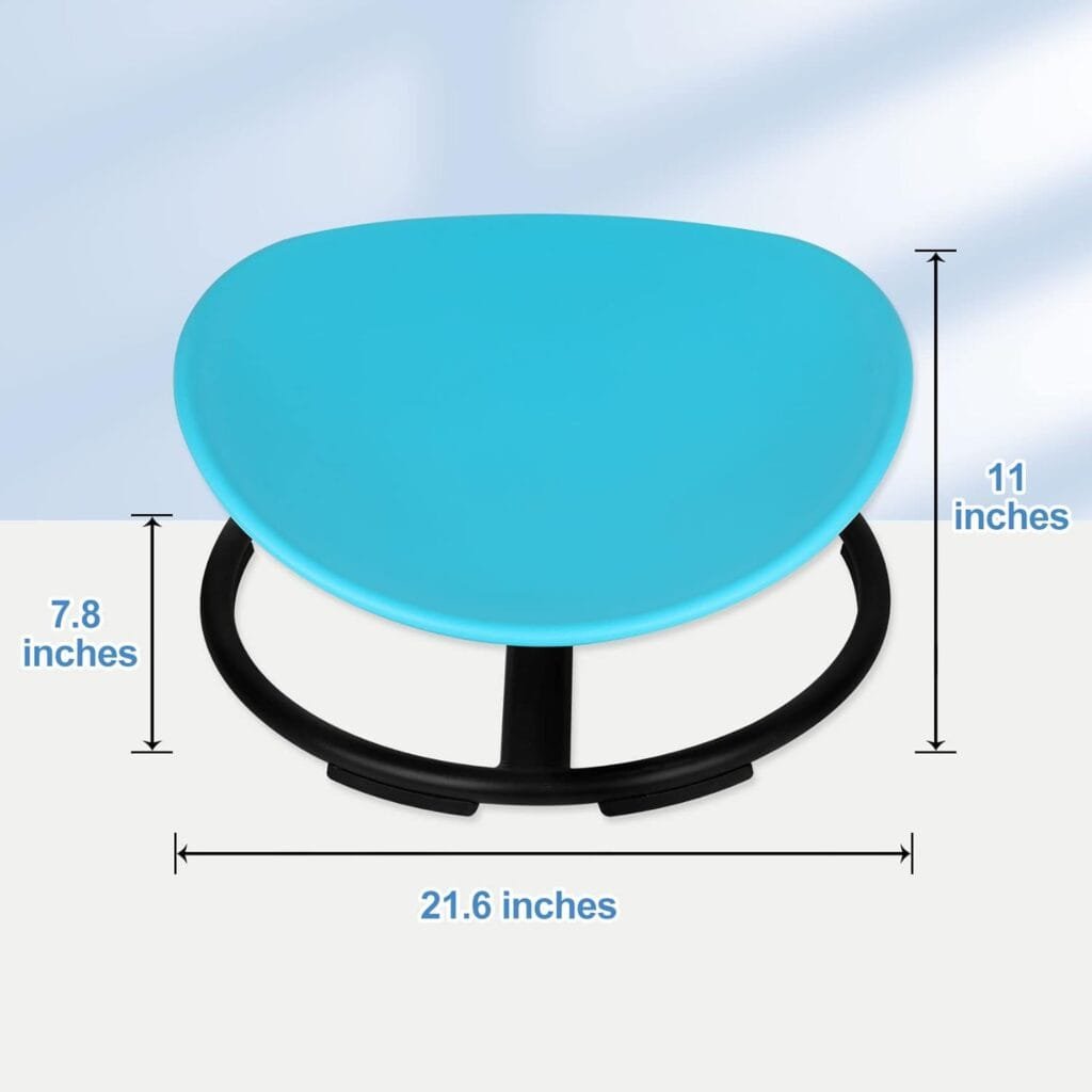 FERUERW Autism Kids Swivel Chair,Spinning Chair for Kids Sensory,Sensory Toy Chair,Carousel Spin Sensory Chair for Kids,Training Body Coordination,Metal Base Non-Slip Sitting More Safer(Blue)