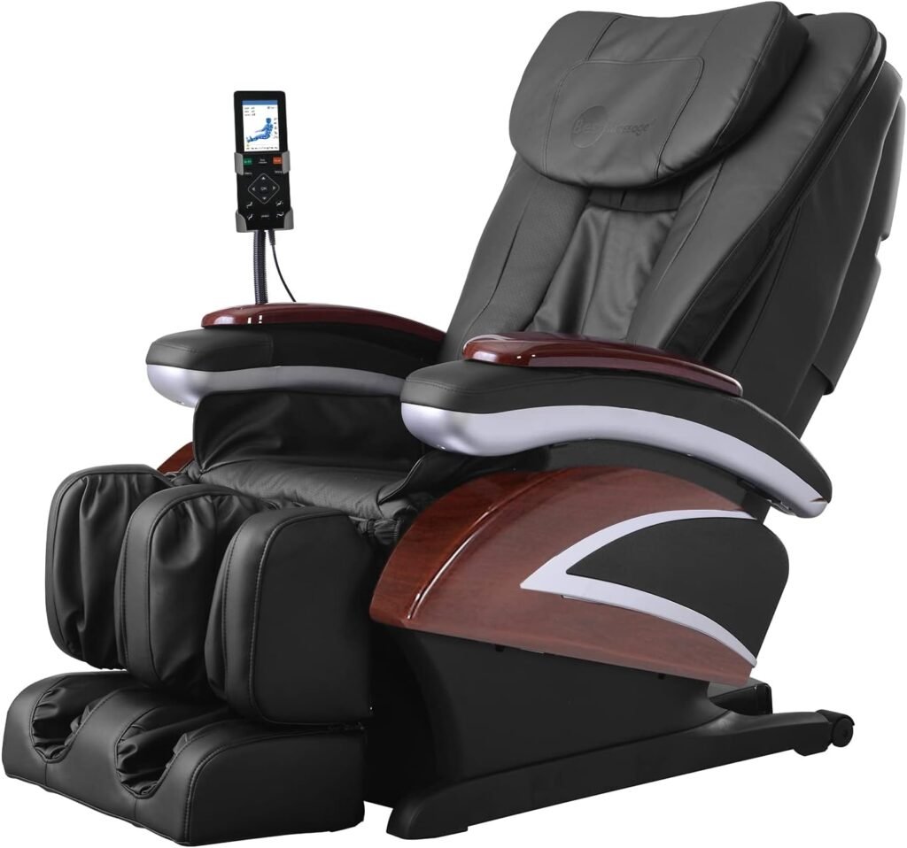 Full Body Electric Shiatsu Massage Chair Recliner with Built-in Heat Therapy Air Massage System Stretch Vibrating Body scan PS4,Black