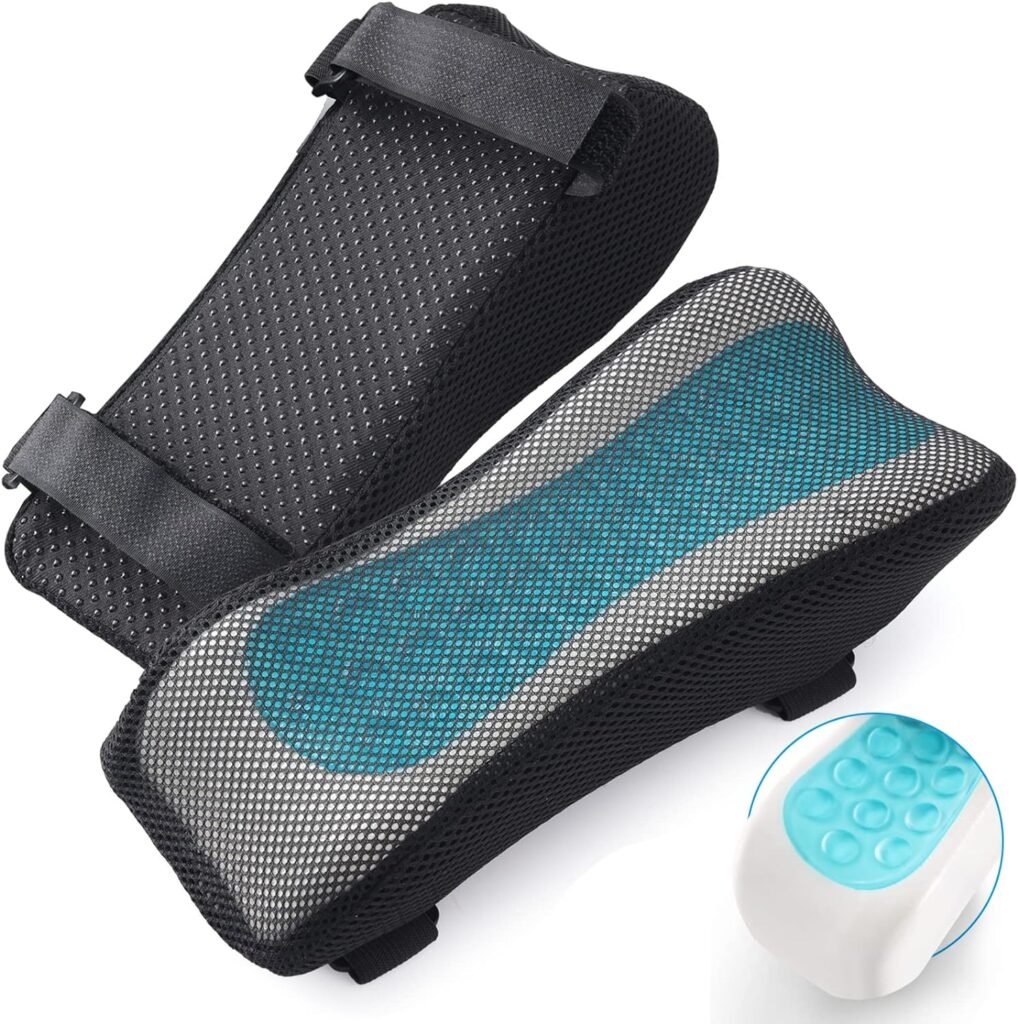 Fuloon Ergonomic Office Chair Armrest Cushion, Elbow Pillow with Cooling Gel for Elbow and Forearm Pressure Relief for Computer Chairs, Gaming Chairs, Office Chairs and Wheelchairs