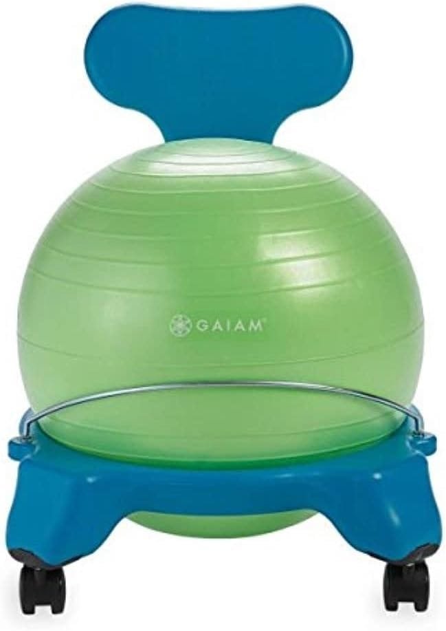 Gaiam Kids Balance Ball Chair - Classic Childrens Stability Ball Chair, Alternative School Classroom Flexible Desk Seating for Active Students