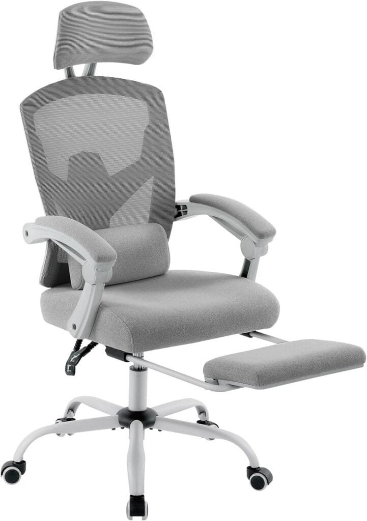 Gaming Chair, Gaming Chairs for Adults, Reclining Gamer Chair Ergonomic Office Chair with Foot Rest, Mesh Computer Desk Chair Video Game Chair with Lumbar Support, Headrest, Padded Arms