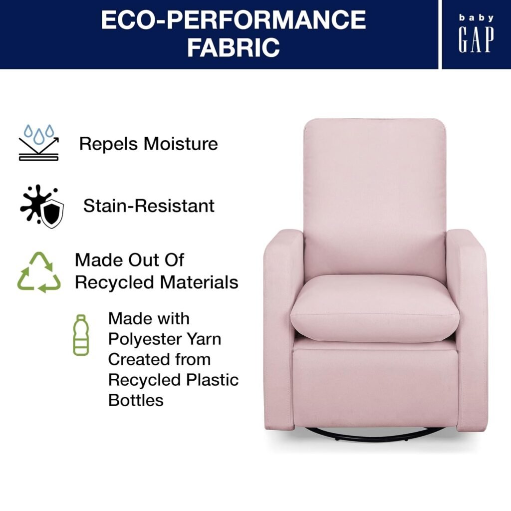 GAP babyGap Cloud Recliner with LiveSmart Evolve - Sustainable Performance Fabric, Blush