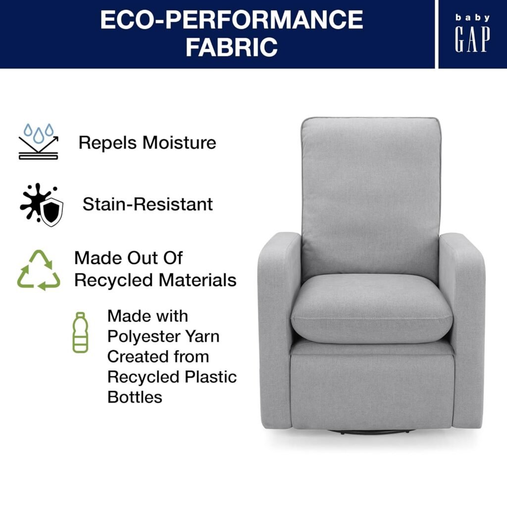 GAP babyGap Cloud Recliner with LiveSmart Evolve - Sustainable Performance Fabric, Blush