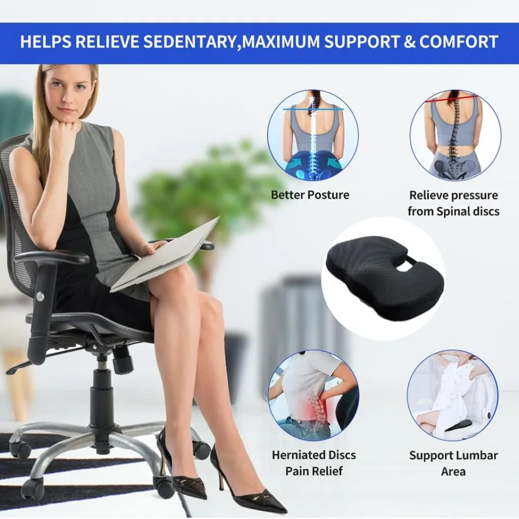 Gel Enhanced Seat Cushion - Memory Foam Chair Pillow with Cooling Gel for Sciatica Coccyx Back Tailbone Pain Relief - Office Chair Car Seat Cushion Gel Enhanced Seat Cushion - Memory Foam Chair Pillow with Cooling Gel for Sciatica Coccyx Back Tailbone Pain Relief - Office Chair Car Seat Cushion